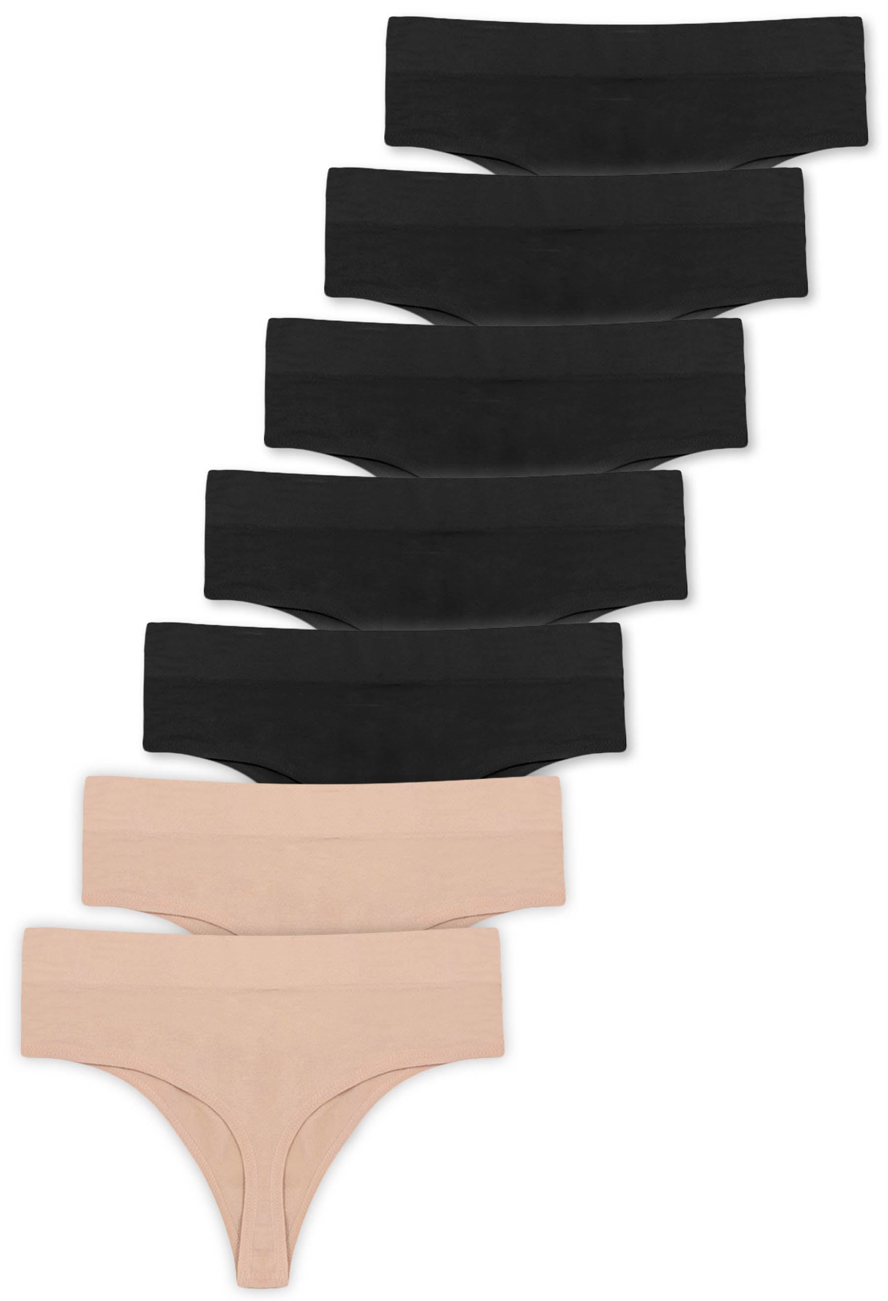 Seamless Cotton High Waist G String - 7 Pack