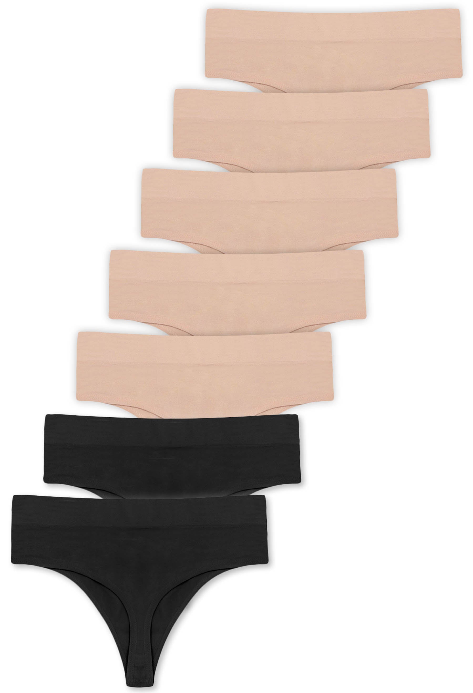 Seamless Cotton High Waist G String - 7 Pack