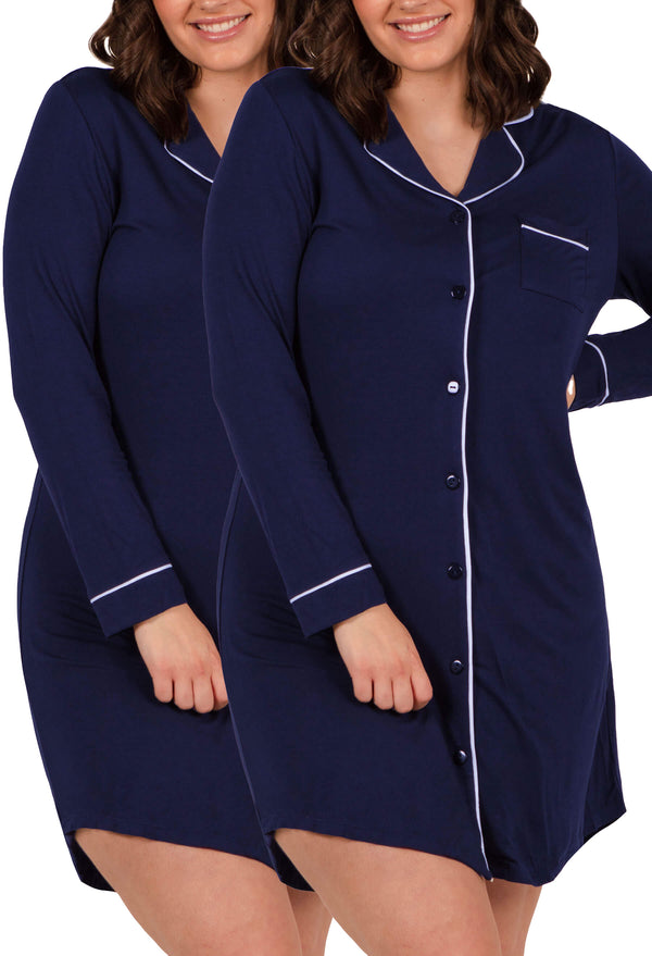 Bamboo Maternity & Nursing Birthing Hospital Gown - 2 Pack