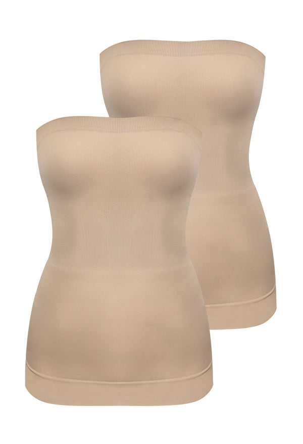 Minimising Strapless Tube Top - 2 PACK