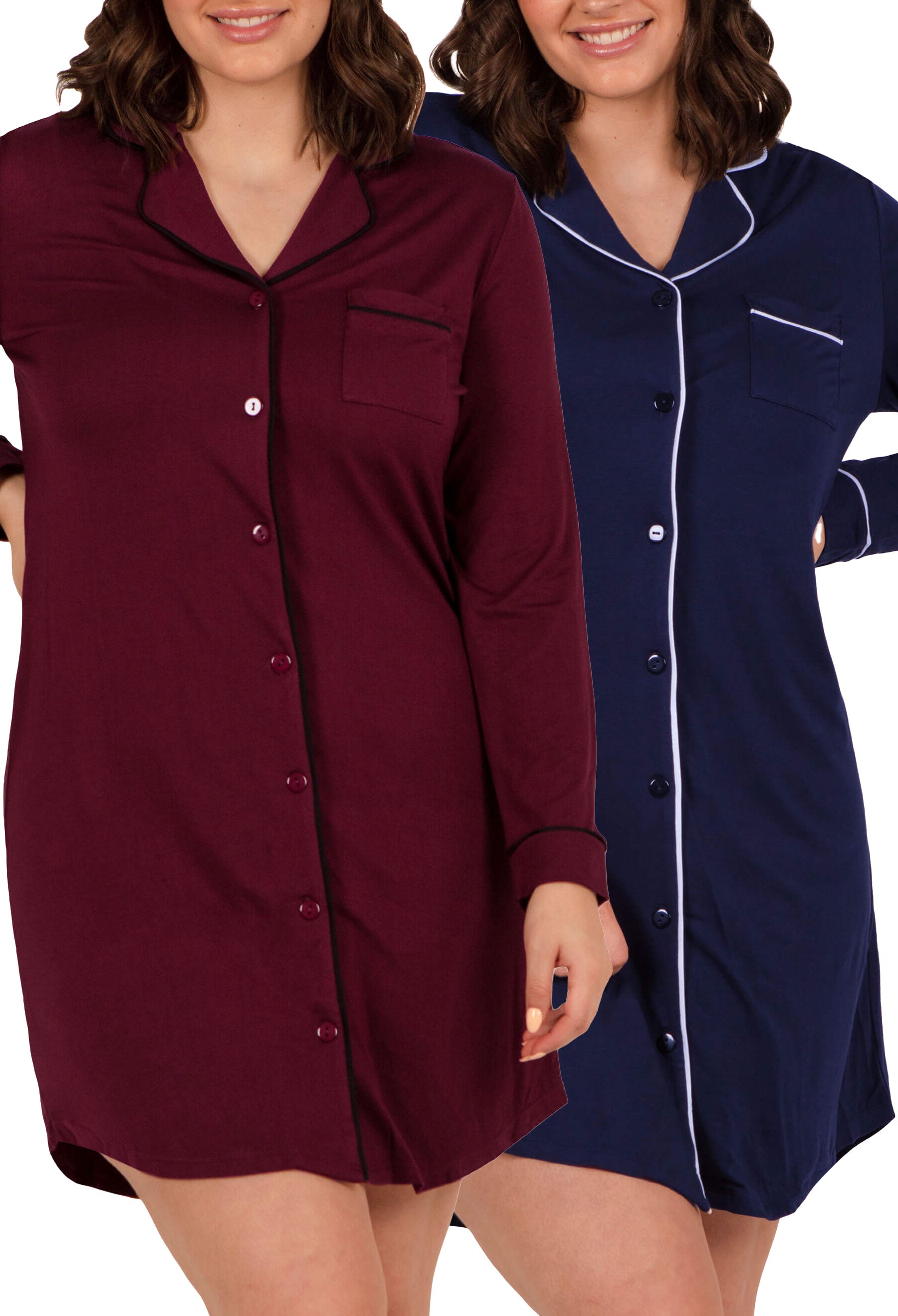 Buttery Soft Bamboo Pyjama Dress - 2 Pack