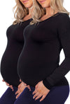 Maternity Bamboo Long Sleeve Relaxed Fit Tee - 2 Pack