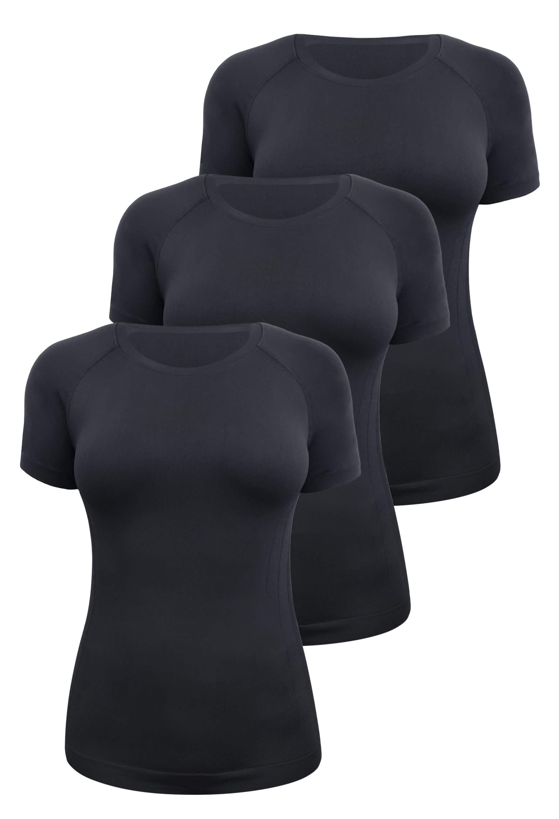 Seamless Short Sleeve Activewear Thermal Tee - 3 Pack