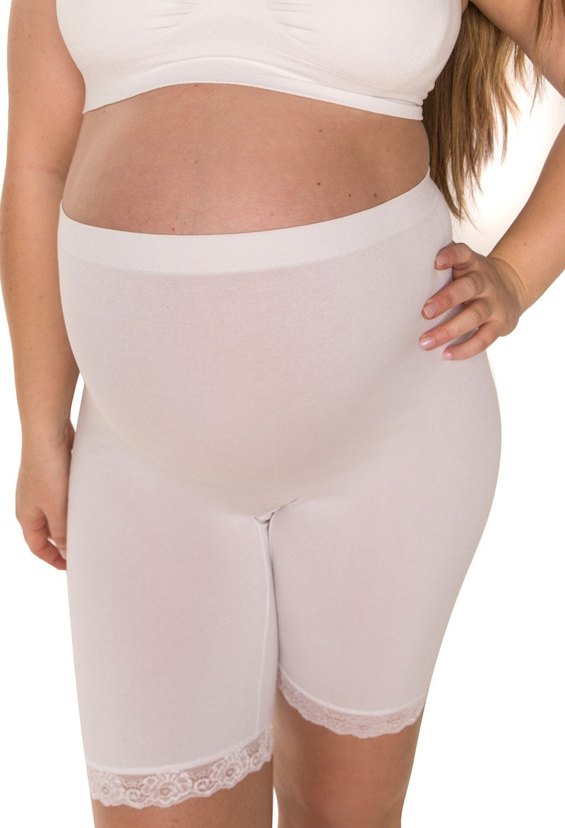 Maternity Anti Chafing High Rise Long Cotton Shorts - 3 Pack