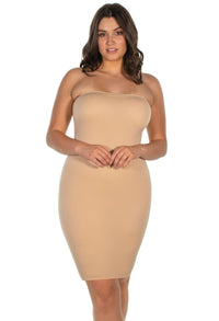 Strapless Knee Length Slip Dress - 3 PACK