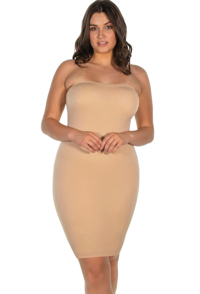 Strapless Knee Length Slip Dress