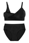 Black Bamboo Nursing Bra + High Cut Undies Set