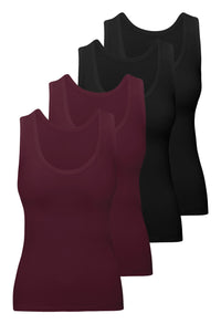 Curvy Bamboo Tank Top 4 Pack