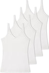 White Superfine﻿ 100% Cotton Camisole - 4 Pack