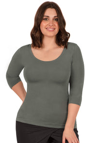 Curvy Bamboo 3/4 Sleeve Top - 3 Pack