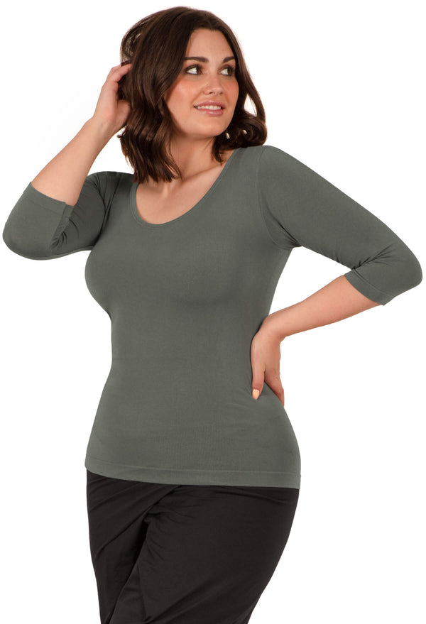 Curvy Bamboo 3/4 Sleeve Top