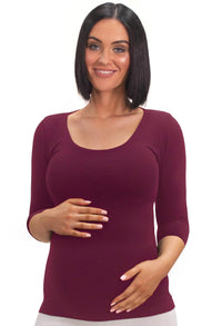 Maternity Bamboo 3/4 Sleeve Top - 3 Pack