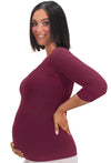 Maternity Bamboo 3/4 Sleeve Top - 3 Pack