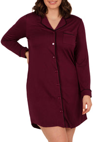 Burgundy Buttery Soft Bamboo Pyjama Dress