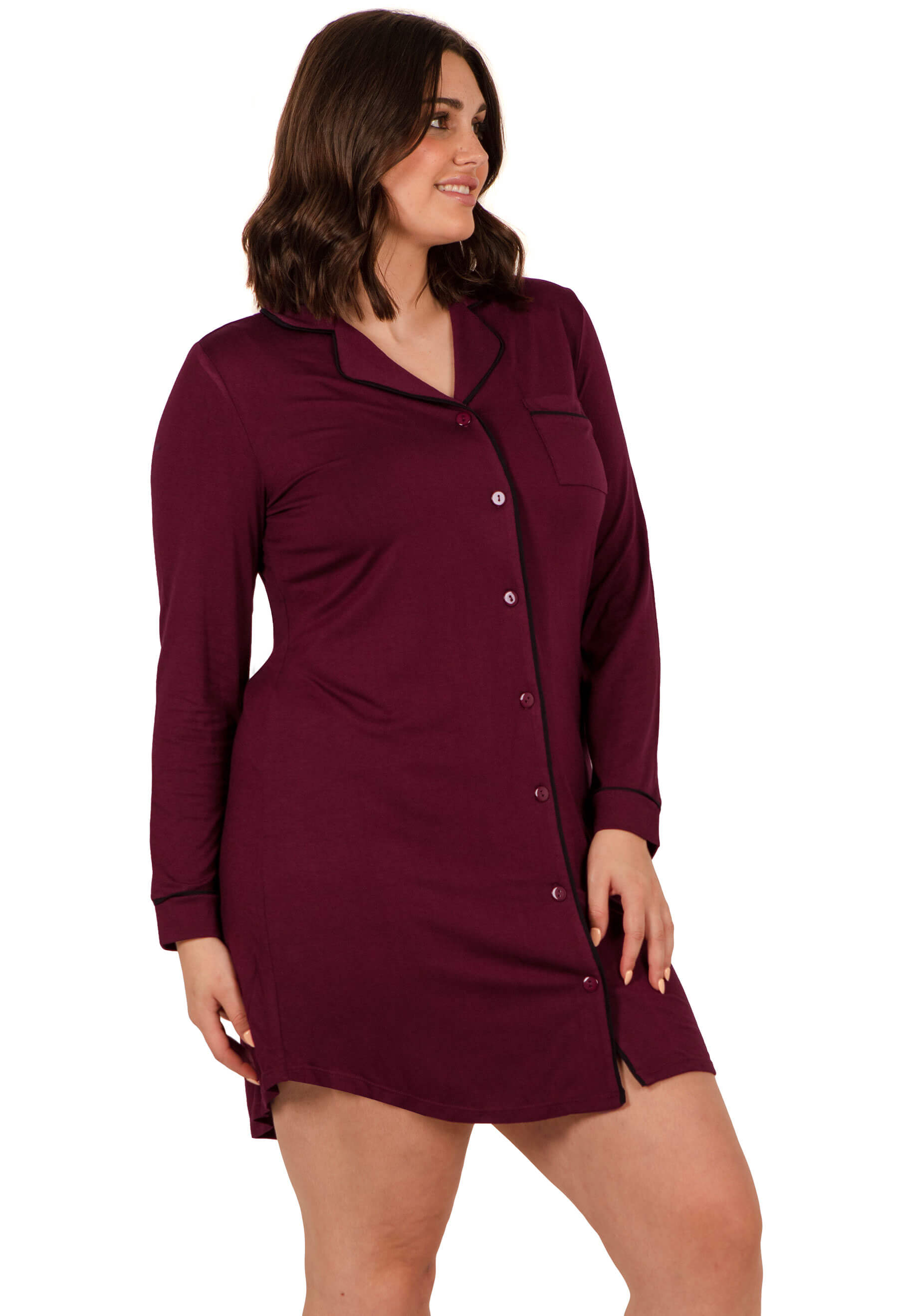 Burgundy Buttery Soft Bamboo Pyjama Dress