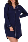 Navy Buttery Soft Bamboo Pyjama Dress