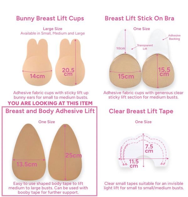 Adhesive Breast and Body Adhesive Lift & Nipple Covers Set