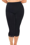 Anti Chafing High Rise 3/4 Cotton Leggings - 3 Pack