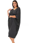 Bamboo V Neck Draped Dress + Vanilla & Coconut Stick Set