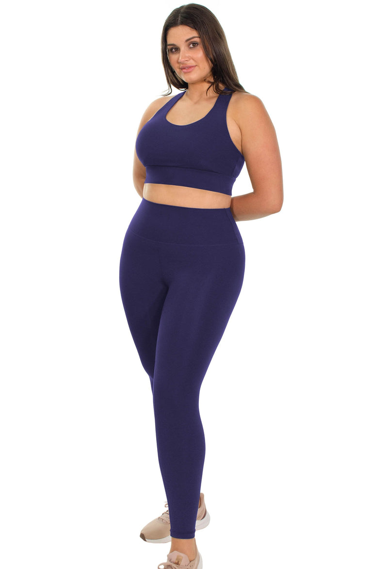 Mesh Racer Bra + High Waisted Leggings Athleisure Set