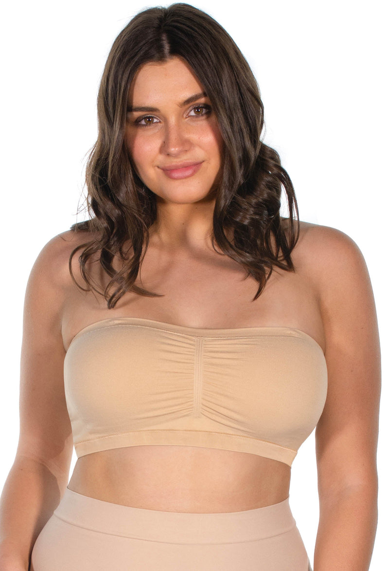 Strapless Support Bandeau with Rib Band - 3 Pack