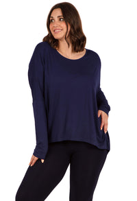 Bamboo Boat Neck Long Sleeve Top