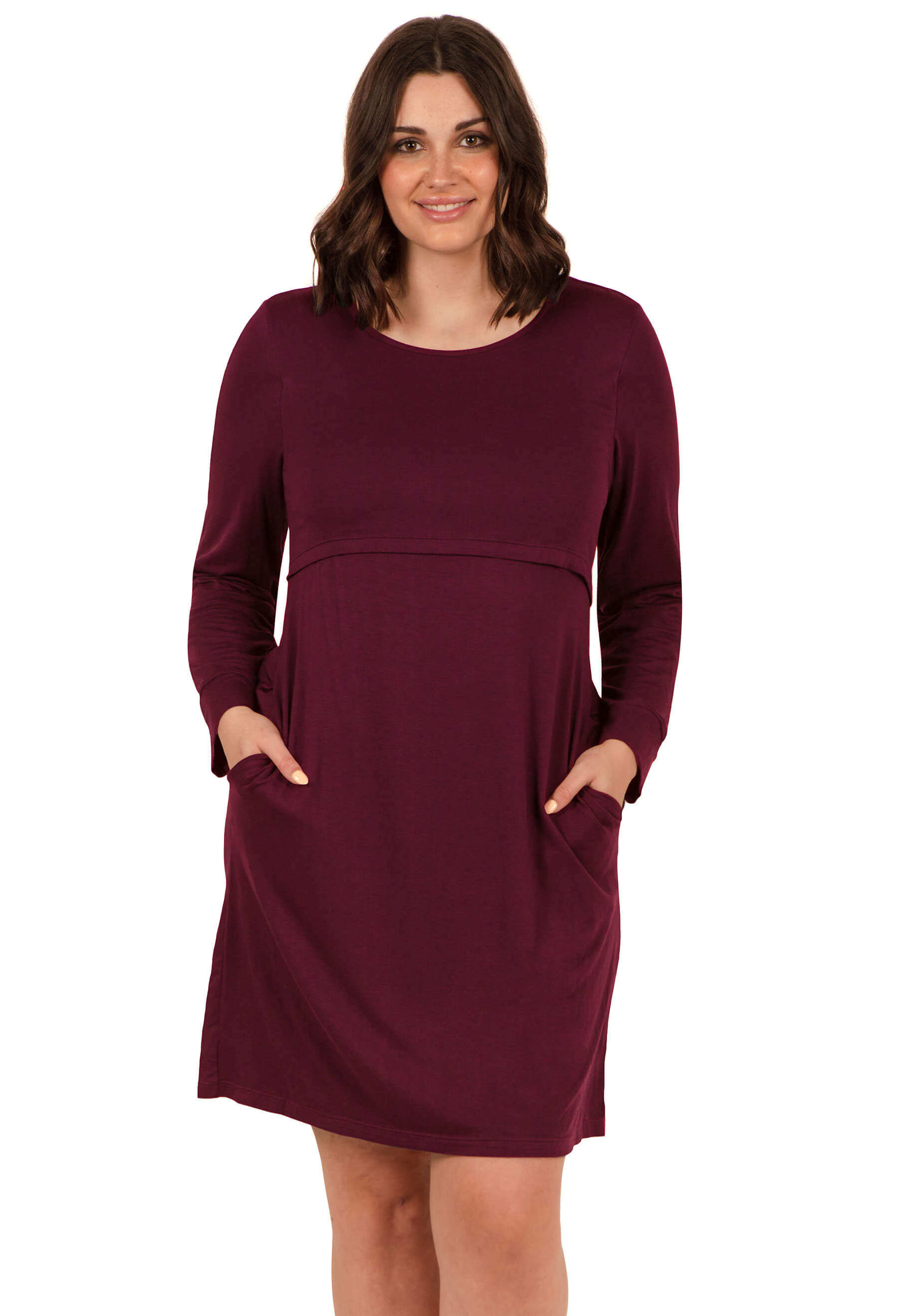 Bamboo Long Sleeve Nursing Dress