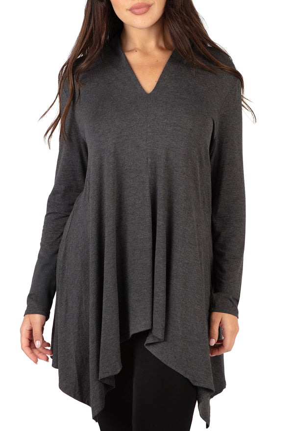 Bamboo V Neck Tunic Top