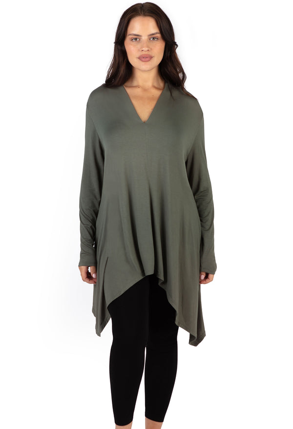 Bamboo V Neck Tunic Top