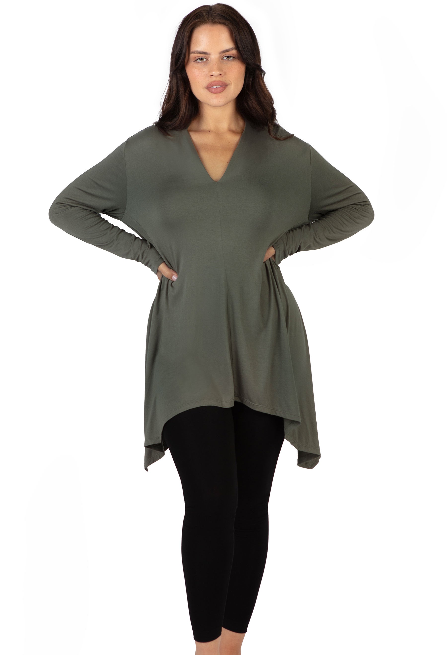 Bamboo V Neck Tunic Top