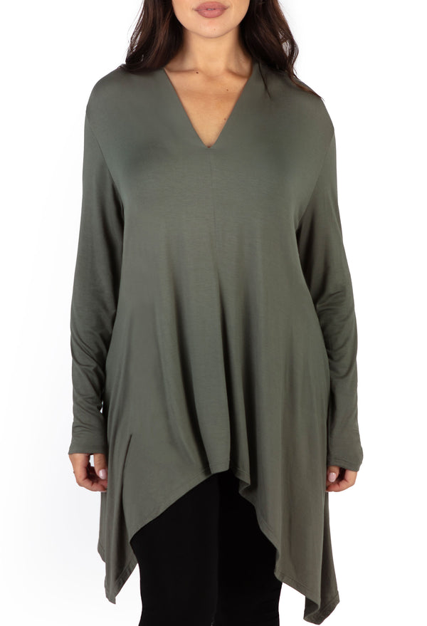 Bamboo V Neck Tunic Top