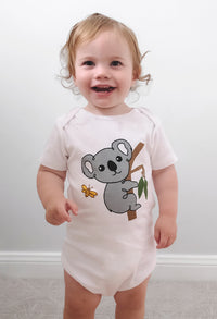 100% Organic Cotton Babywear Set - Short Sleeve Snap Bodysuit and Pants with Turnover Booties