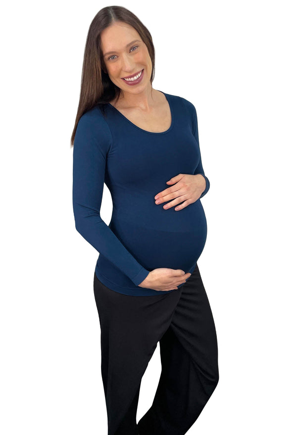 Pregnancy Bamboo Long Sleeve Top & Cross Fold Pants Set