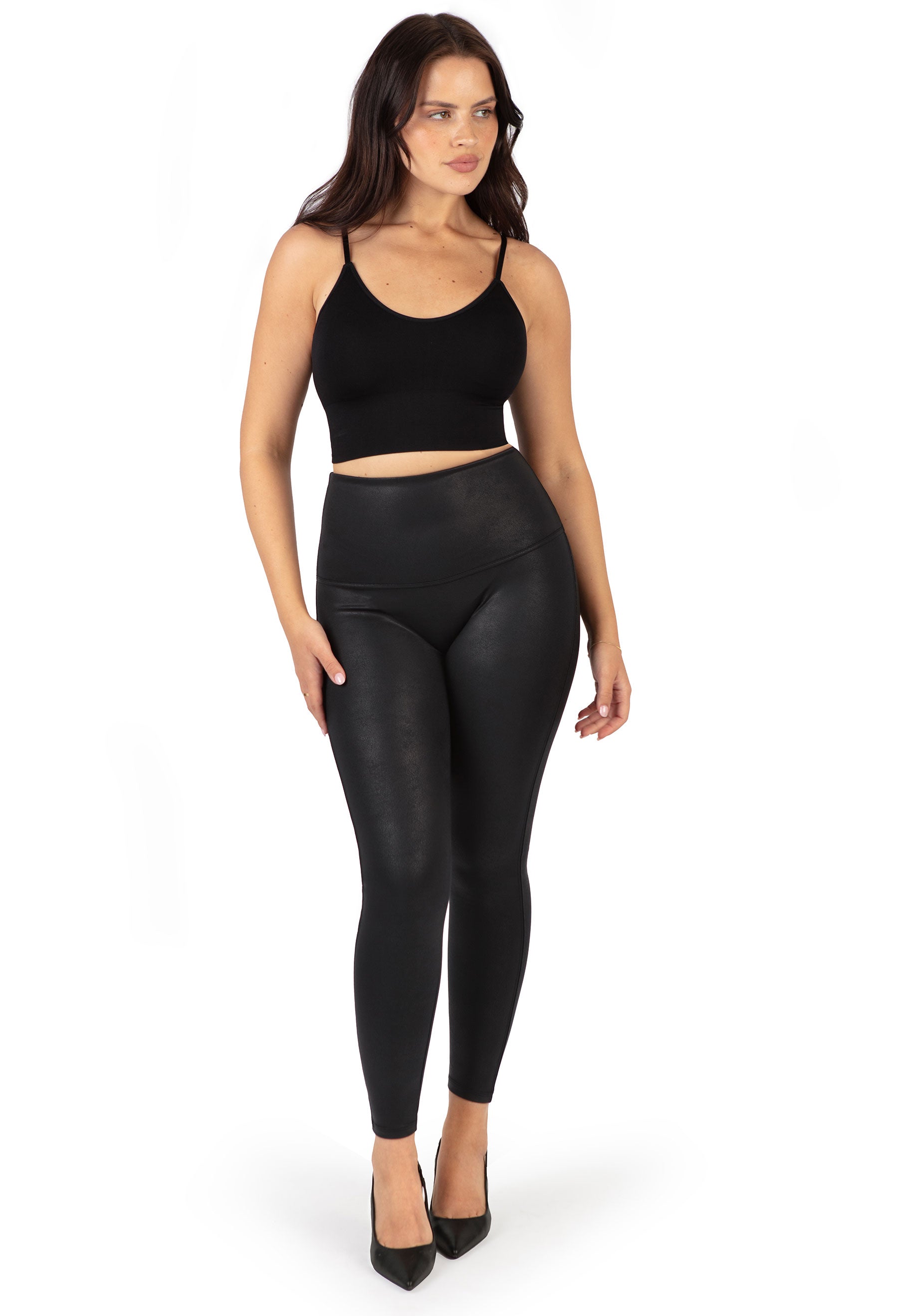 High Rise Faux Leather Leggings