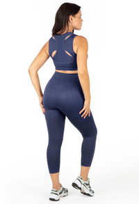 Sports Bra - Triple-layer Support Racer & High Waist 3/4 Capri Leggings