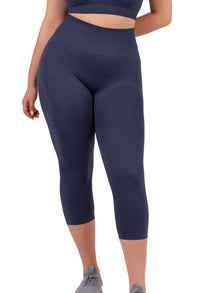 Seamless High Waist 3/4 Capri Leggings - 2 Pack