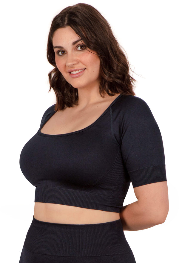 Seamless Square Neck Short Sleeve Crop Top - 2 Pack