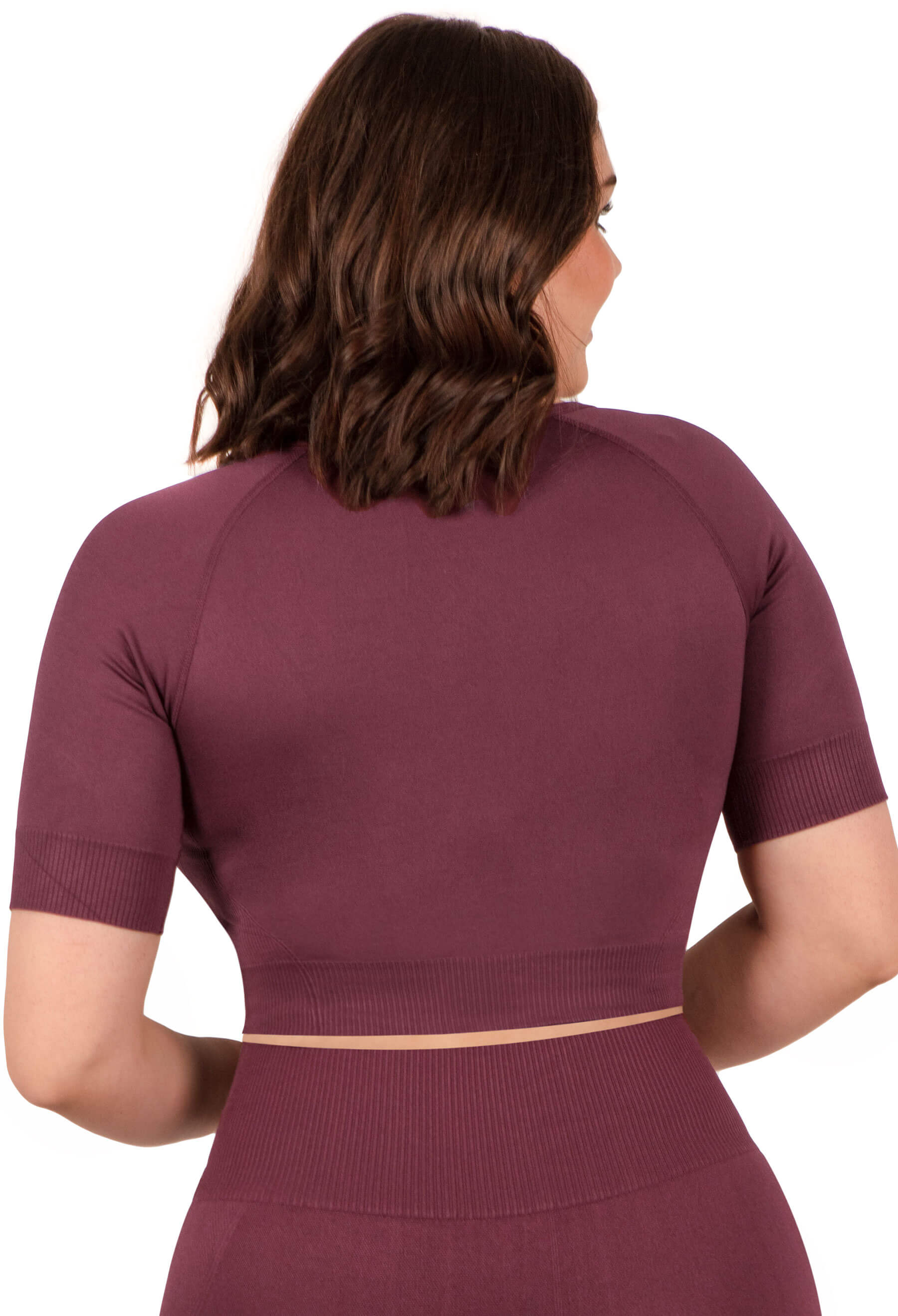 Seamless Square Neck Short Sleeve Crop Top