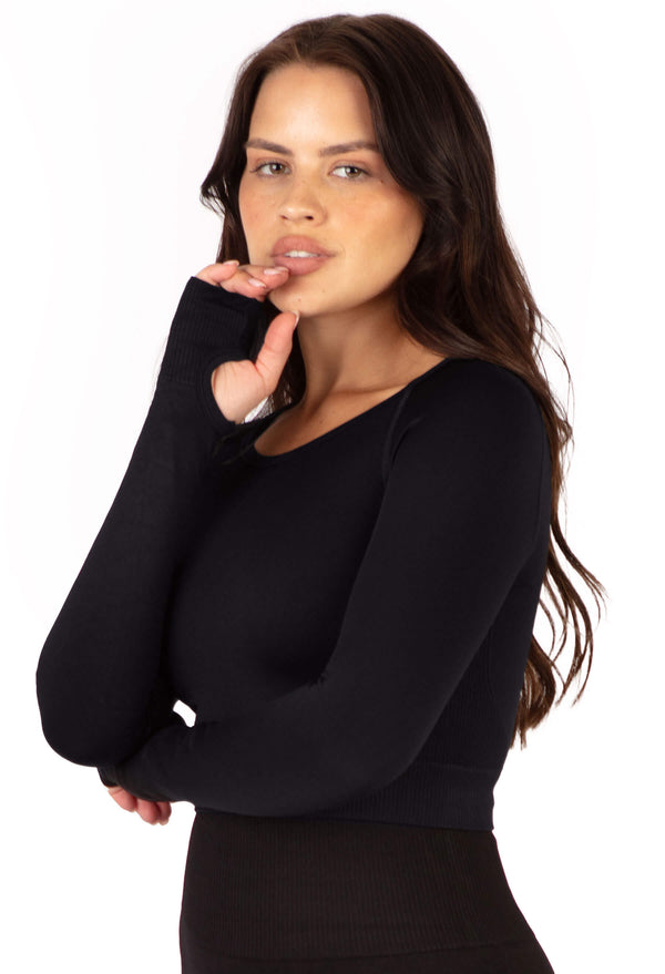 Seamless Long Sleeve Crop Thermal Top