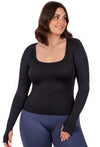 Seamless Square Neck Long Sleeve Thermal Top