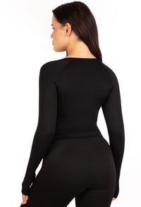 Square Neck Long Sleeve Top & High Waist Full Length Leggings