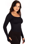 Seamless Square Neck Long Sleeve Thermal Top