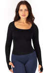 Seamless Square Neck Long Sleeve Top - 2 Pack