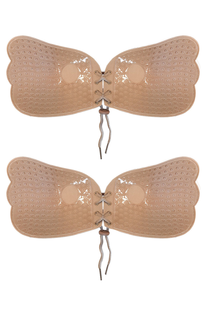 2 Pairs Nude Bust-Enhancing Strapless Bra