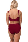 Red Bamboo Padded Wire Free Bra and High Cut Brief Set