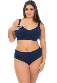 Blue Bamboo Nursing Bra + High Cut Undies Set