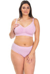 Pink Bamboo Nursing Bra + High Cut Undies Set