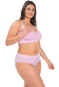 Pink Bamboo Nursing Bra + High Cut Undies Set