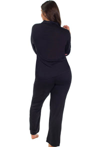 Super Soft Microfibre Pyjama Set Black  - Clearance due to Colourfastness