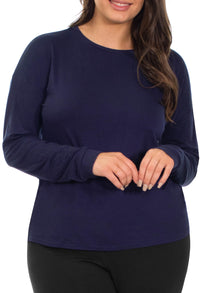 Bamboo Long Sleeve Pyjama Top - 2 Pack Navy